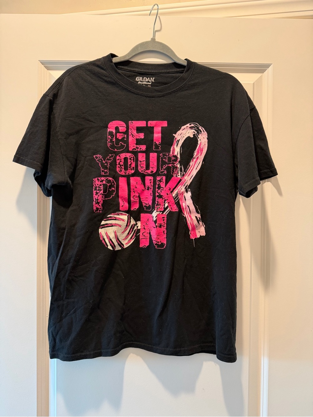 Gildan T-Shirt with Pink 'Get Your Pink On' Graphic